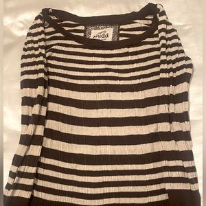 Mudd brown and cream striped stretchy sweater, size XL